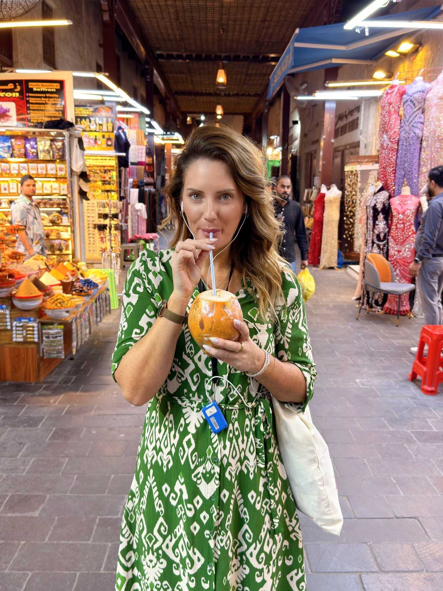 Writer Krista Faist visiting the souks