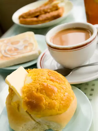 Hong Kong | A pineapple bun enjoyed with milk tea