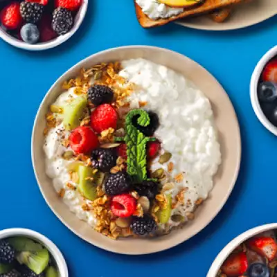 The Foodism cover with a bowl of cottage cheese