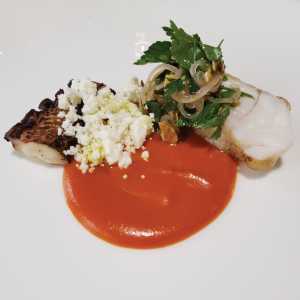 Monkfish in romesco sauce at Purnell’s