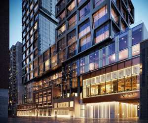 New Toronto hotels | The rendered exterior of Nobu Toronto, coming in 2024