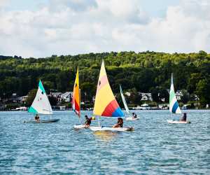 Finger Lakes, New York | Colourful boats sail on Canandaigua Lake