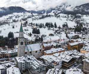 Olympics Italy | An aerial view of Cortina d'Ampezzo, Italy