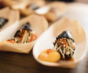 A hand roll appetizer at Culinary Tourism Alliance's Taste of Place Summit