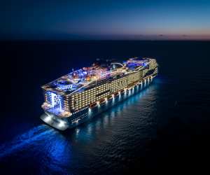 MSC World America at night