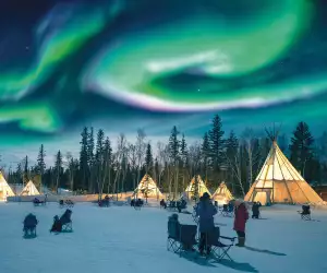 Aurora Borealis in Aurora Village, Yellowknife