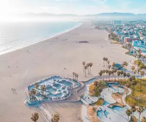 Janet Zuccarini's best things to do in Los Angeles | Aerial view of Venice Beach and boardwalk