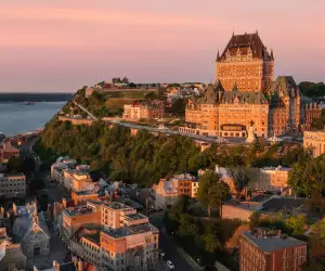 Fairmont Le Château Frontenac in Quebec City sits high atop Cap Diamant