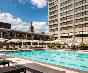 The Sheraton Centre Toronto pool is available to non-hotel guests