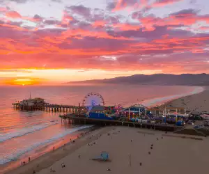 Sunset at Santa Monica Pier Pacific Park