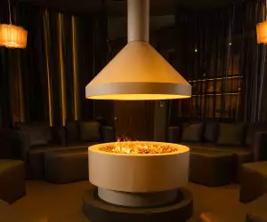 Trove Toronto | The firepit is the centrepiece of the IV Therapy Lounge